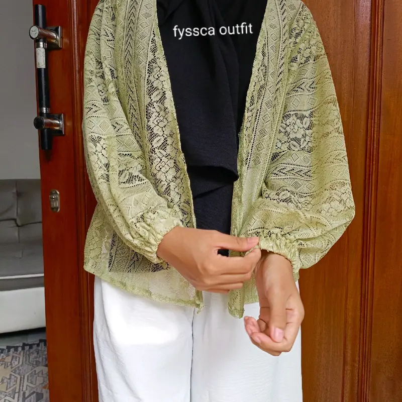 malika vest / rompi brokat / kardigan outer brokat 3