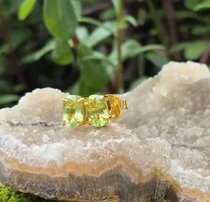 Natural Green Peridot Earrings