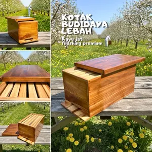 Kotak Budidaya Lebah Tawon Madu Kayu Jati Box Lebah Finishing Pliture