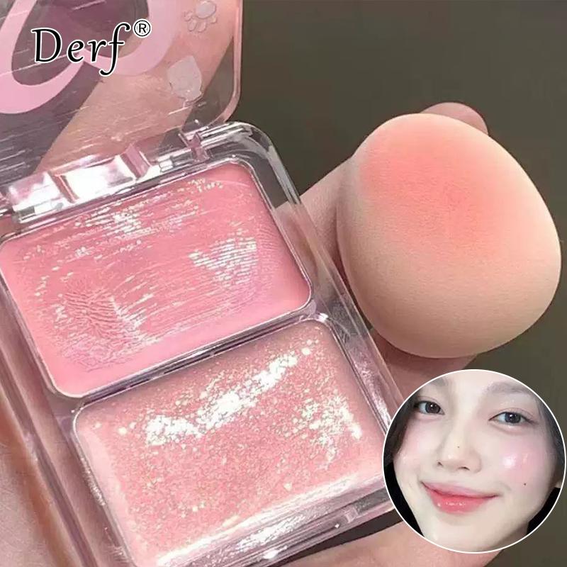 Kem Đánh Mịn, 2 Màu Có Sẵn, Để Highlight Và Tạo Đường Viền, Bảng Phấn Trang Điểm, Màu Má Hồng Hoa Hồng Và Hawthorn, Trang Điểm