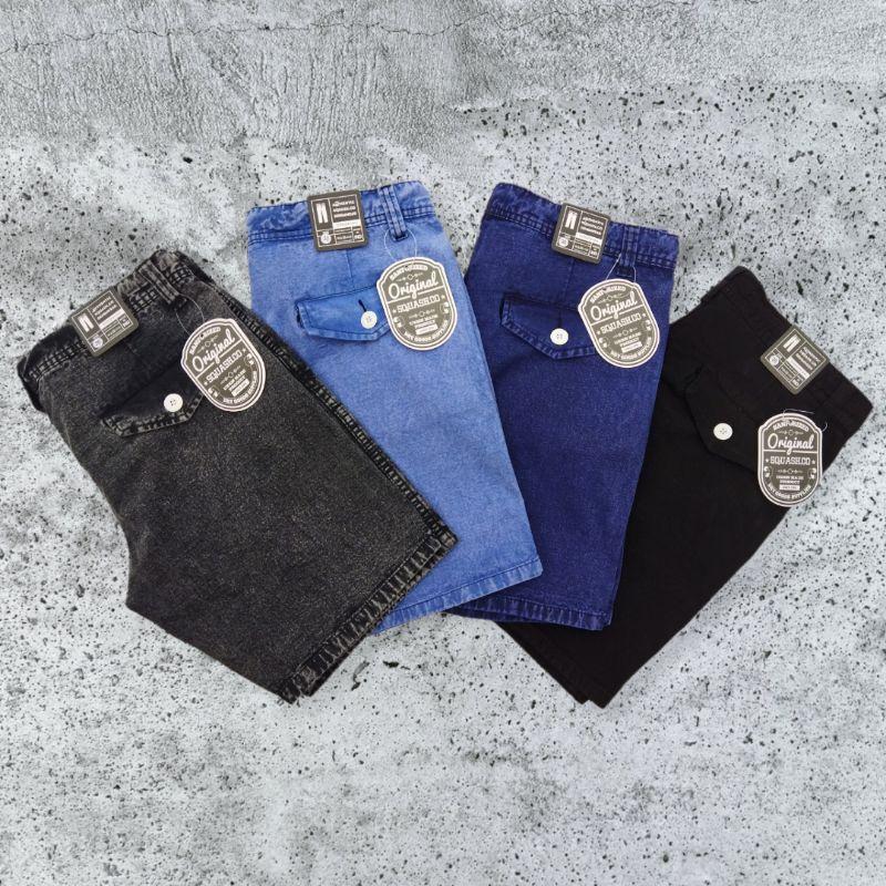 Product Introduction of CELANA PENDEK KOLOR Celana Jeans Pendek Laki laki Warna Hitam Snow Celana Pendek Jeans Sandwash Pria Premium Celana Pendek Distro Warna Hitam Dewasa 1