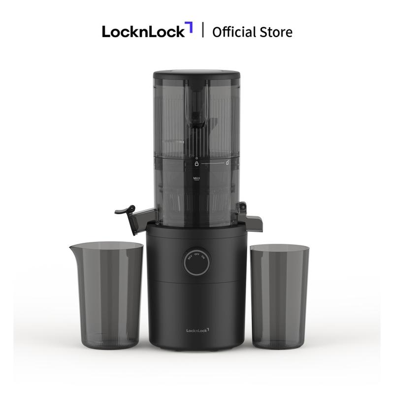Máy Ép Chậm Trái Cây Nguyên Quả Locknlock EJJ441BLK, Slow Juicer, Đảo Chiều Thông Minh - Hàng chính hãnġ -JoyMall
