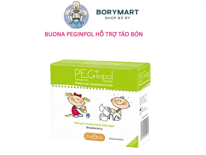 Hỗ Trợ Táo Bón Cấp Và Mãn Tính Cho Trẻ Em - Hộp 20 Gói 5g Buona Peginpol Macrogol 3350 1