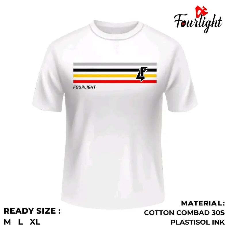 Kaos Best Seller Pria Wanita Fourlight Kaos Lokal Kaos Pria Wanita Distro Baju Combed Sablon Tshirt Nyaman Unisex Atasan Cowok Keren Katun Pendek Dewasa Simple 0