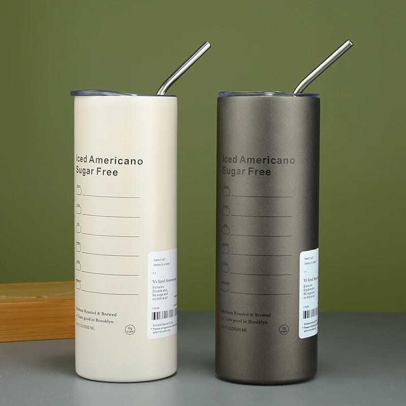 Mug Americano 600ml SLIM Tumbler Ice Americano Sugar Free 600 ML | Termos Tumbler Stainless Steel Cangkir Botol Stenlis Kopi Cup 1182 4