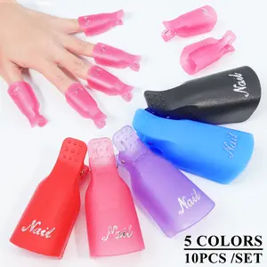 10pcs Nail Art Soak Off Cap Clip for Nails UV Gel Polish Remover Wraps Polish Remover Clips Manicure Cleaner Degreaser Art Tools - 14:496