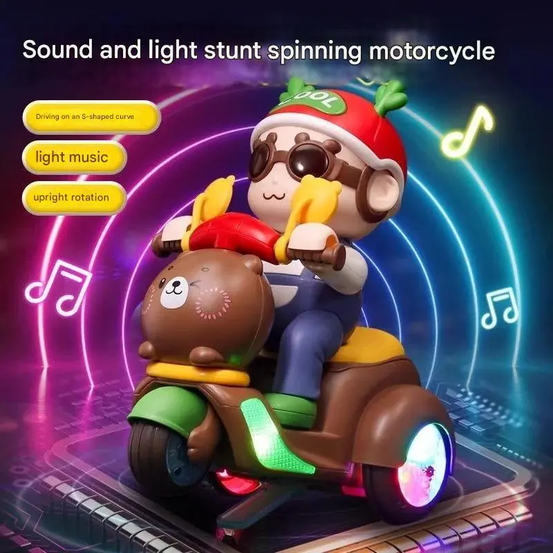 Basikal Beca Aksi, Elektrik, untuk Kanak-kanak, dengan Muzik dan Cahaya, Putaran Automatik, Kereta Mainan Muzik Dinamik