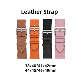 Leather Strap Tali Jam Tangan Pintar / Smart Watch bahan Leather model sporty ukuran 38mm/40mm/41mm/42mm-44mm/45mm/46mm/49mm