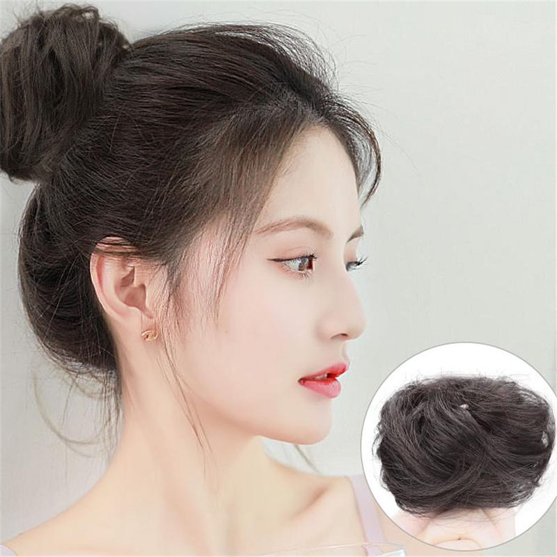 Bóng Búi Tóc Co Giãn, Lông Mịn Tự Nhiên, Dành Cho Nữ, Tóc Nối Giả, Dụng Cụ Uốn Tóc, Phụ Kiện Tóc 6