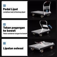 Gambar Troli / Handtruck Lipat - Roda Silent (Sunyi), Material Besi Kuat, untuk Angkut Barang Berat di Gudang & Rumah - 700KG Perak 60*40CM, Tidak ada garansi dari nanwei.id Kab. Tangerang 4 Tokopedia