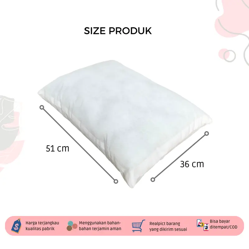 1 SET BANTAL GULING DEWASA Isian Menggunakan Full Silikon Tidak Mudah Kempes dan Awet Mengembang 1