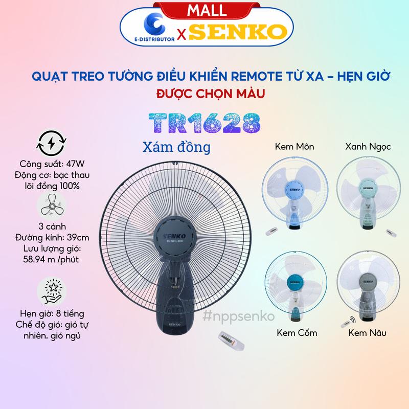  Quạt Treo Tường Cao Cấp Senko TR1628 - Công Suất 47w - Có Remote Điều Khiển Từ Xa - Hàng Chính Hãng - Bảo Hành 24 Tháng QuạT Fan Fan QuạT 