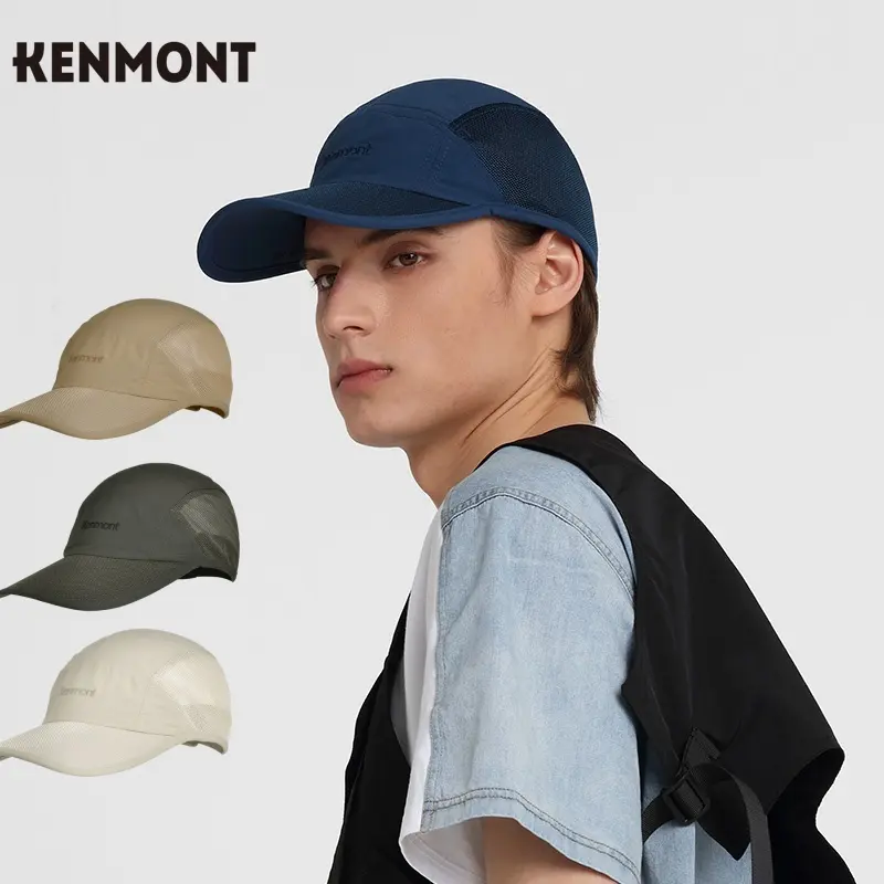 KENMONT Casual Solid Color Men Mesh Breathable Baseball Cap Outdoor UPF 50+ UV Protection Sports Quick-drying Lightweight Sun Hat Hiking Cycling Outfit