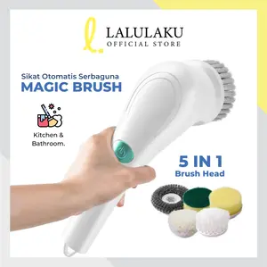 Sikat Elektrik 5 in 1 Handheld Sikat Kamar Mandi Rotasi Cerdas 360° Derajat Tidak Berisik Tahan Air Wastafel Dapur Cleaning Brush