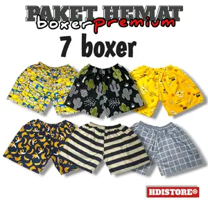 Paket 7 pcs celana pendek dewasa pria wanita VIRAL !!! Boxer murah berkualitas/boxer unisex/kolor murah motif santaiuat BB 70KG Katun