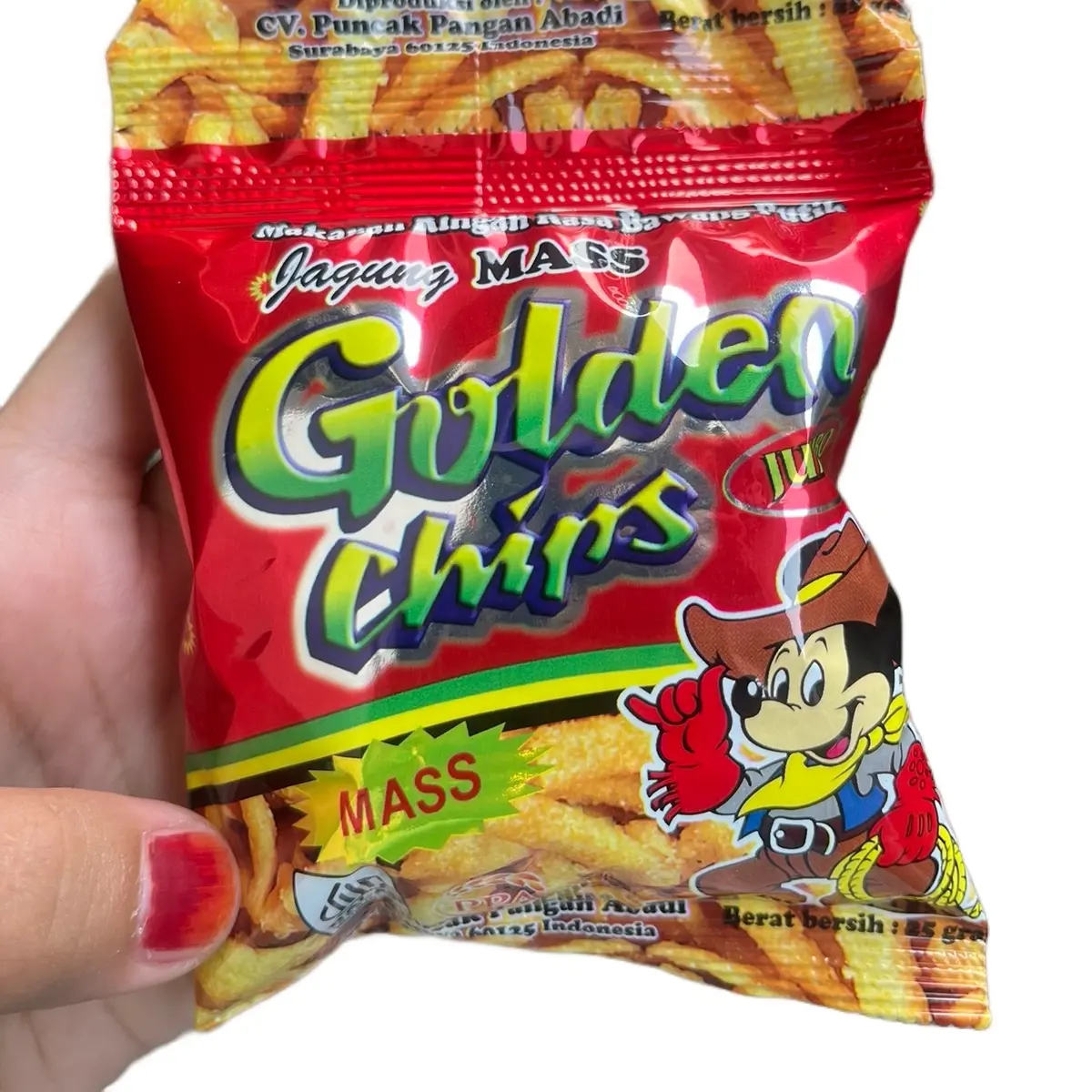 POTATO CHIPS GOLDEN CHIP RENTENG isi 10 pcs JAJAN JADUL 25 GRAM basreng pedas Food Goreng Snacks