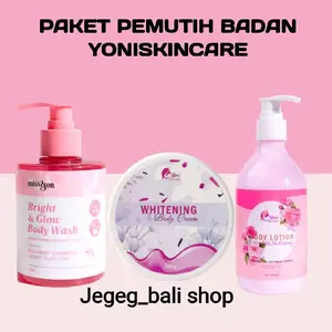 (3 PRODUK )PAKET PEMUTIH BADAN YONISKINCARE Perawatan Pencerah Tubuh Soap Lotion Memutihkan Mencerahkan Mandi