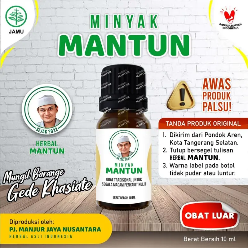 Minyak Mantun Mbah Mijan Herbal Penyakit Kulit isi 10ml 0