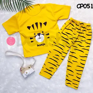 Dealshop Baju Tidur Anak Laki-laki Lengan Pendek Celana Panjang / Setelan Anak Perempuan / Piyama Anak Bahan Kaos CP051
