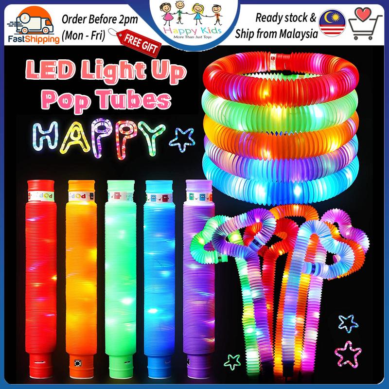 [Happy Kids] Light Up Pop Pipes Pop Tube Toys Pop Light Tube - TikTok ...