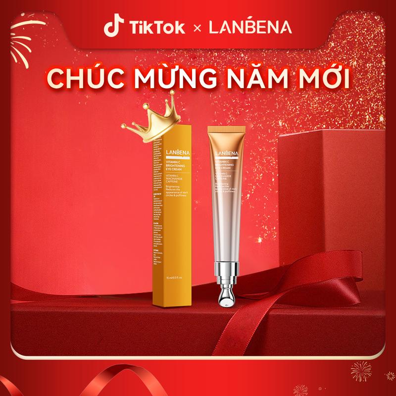 【Official LANBENA Kem Mắt Vitamin C Đầu Massage 15ml Lạnh Hỗ Trợ Giảm Thâm Quầng Mắt Giảm Bọng Giảm Nếp Nhăn Làm Sáng Dưỡng ẩm Làm Dịu Hạn Chế Lão Hóa Tăng Độ Đàn Hồi Trẻ Hóa Vùng Da Quanh Mắt Hiệu Quả Skincare Vitamin C EyeTreatment Eyecream