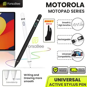 FORSABEE - ( FREE GLOVE ) Stylus Pen Universal untuk Motorola Motopad Moto Pad 6 Pro 12.7 / Neo 11 / Lite 10.1 Inch Fine Point Active Pencil Pensil Pena Stilus Rachargeable Touch Screen Tab Tablet Android