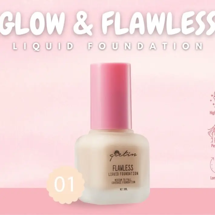 Gietin Foundation Glow & Flawless GT14 – Medium To Full Coverage 2