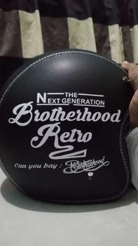 Product Review of Helm Bogo Kulit Full Leher Retro Wanita Dewasa SNI Motif Mata Panda Putih Kaca Datar Motor Motorcycle Sepeda from M**i 1