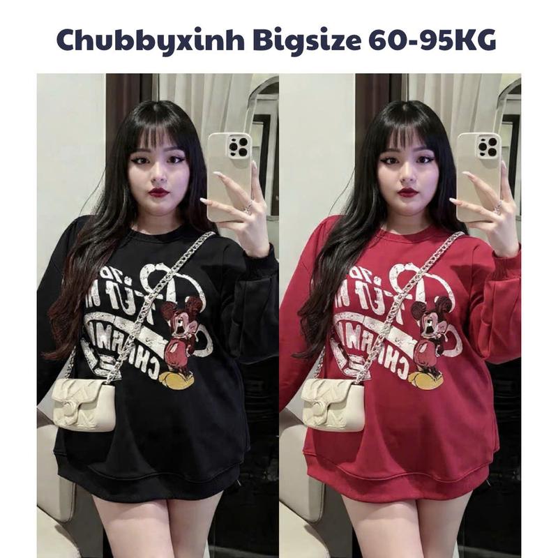  60-95KG Áo Sweater Lót Lông nữ CHUBBY số 28 RIN 