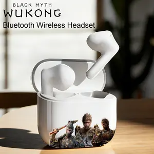 Black Myth Wukong Headset Bluetooth DIY Waterproof dengan Noise Canceling & Kualitas Suara Hi-Fi untuk iPhone & Android Baterai 20 Jam Desain Kokoh Audio Elektronik Telepon Earphones Mic & Amplifier Wireless