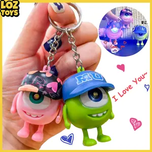【Versi Audio】I LOVE YOU Gantungan Kunci Couple Pesona Tas Lucu Alien Lampu Keychain Hadiah Suara I Love You