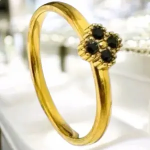 Cincin bunga premium gold Korea style