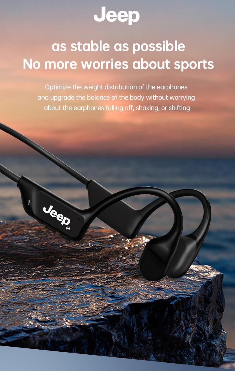 Jeep EC006 Bone Conduction Wireless Earphones HiFi Sound Quality Low Latency Bluetooth Headphones Long Standby IPX5 Waterproof Sports Headset