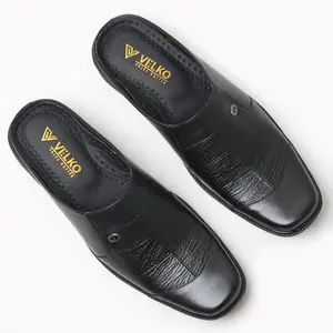 Sepatu Slop Pria Sepatu Sandal Bustong Kulit Sapi Asli Original Velko BSB - 07 sepatu sandal kulit asli Shoes Selop