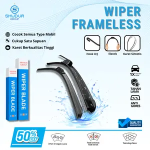 Shudur Wiper Frameless Mobil Tanpa Rangka Besi Sepasang Kiri dan Kanan Universal Berkualitas Cocok Untuk Semua Mobil Windshield Blade Karet Kaca Kendaraan