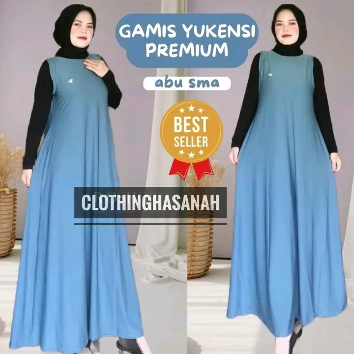 GAMIS YUKENSI JERSEY // MANSET YUKENSI KUTUNG // INNER DRESS // INNER JERSEY // GAMIS JERSEY TANPA LENGAN // BAJU LEKBONG BAHAN JERSEY MATT SUPER TEBAL WARNA HITAM SIZE XXXL JUMBO// ALL SIZE WARNA HITAM NAVY LEMON ABU MUDA lembut  muslim  dalaman  wanita