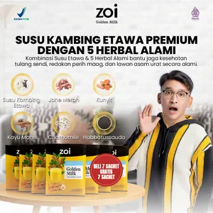 Beli 7 Sachet dapat 14 Sachet Ruben Onsu x Zoi Golden Milk Susu Herbal Susu Sehat Susu Kambing, Jahe dan Kunyit