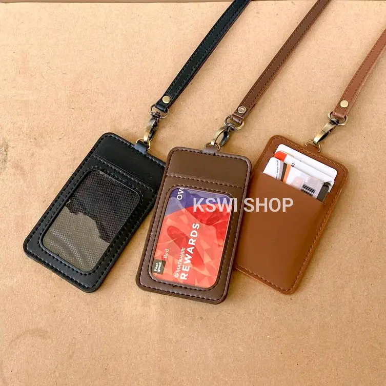 ID Card Holder Lanyard Name Tag Holder Kulit | MB1 1