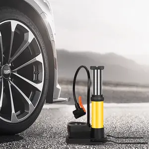 Pompa Injak Ban Ganda 160psi Double High Pressure untuk Sepeda Motor & Mobil dengan Kaki Pipa Ganda Tekanan Maksimal 160psi Serbaguna Angin Mini