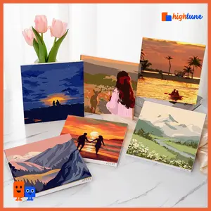 Hightune Paint by Numbers Kit Lukisan Akrilik Cat Kanvas Kayu  Painting 20x20cm - Stationery