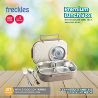 Gambar Freckles Stainless Steel Lunch Box - Kotak Bekal, Tempat Makan Garpu Lauk Sendok Silikon - PINK dari Tosyen Okiedog Kota Administrasi Jakarta Utara 1 Tokopedia