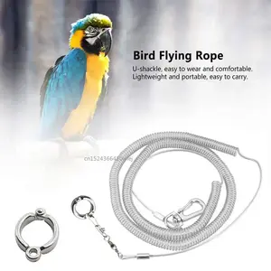 3/6m Flexible Bird Leash with Leg Ring Ultra-light Parrot Bird Harness Anti-bite Outdoor Flying Safety Training Rope for Macaw - 6M 11.5mm
