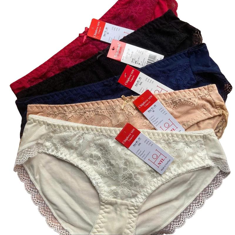 Combo 5 quần Nữ cotton CHỌN MÀU-CÓ REN MÔNG Nữ Women Quần Lót