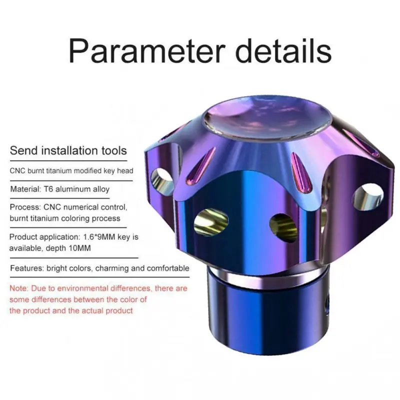 [Jrmoto] Gantungan Kunci Motor Titanium Hexagon - Penutup Kunci Anti Karat, Universal untuk Semua Tipe Sepeda Motor Pengait 7