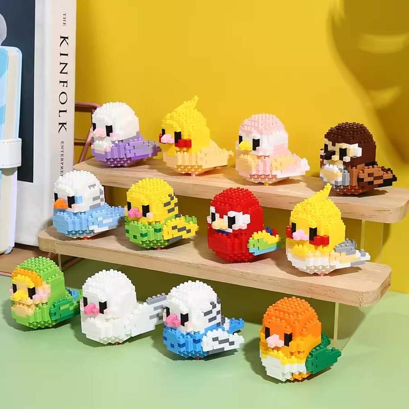 Product Introduction of Mini 3D Cute Bird Parrot Model Bricks Set Creative Educational Cartoon Animals Assemble Toys For Kids Christmas Gifts 12