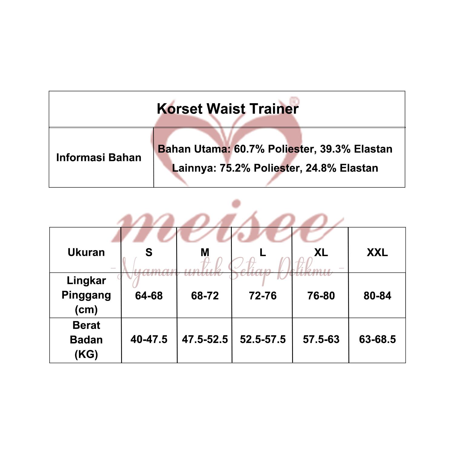 MEISEE Korset Waist Trainer Dengan Belt Kompresi Ekstra Slimming Premium Membentuk Tubuh Lebih Ramping Wanita Lebih Ringan Dan Elegan