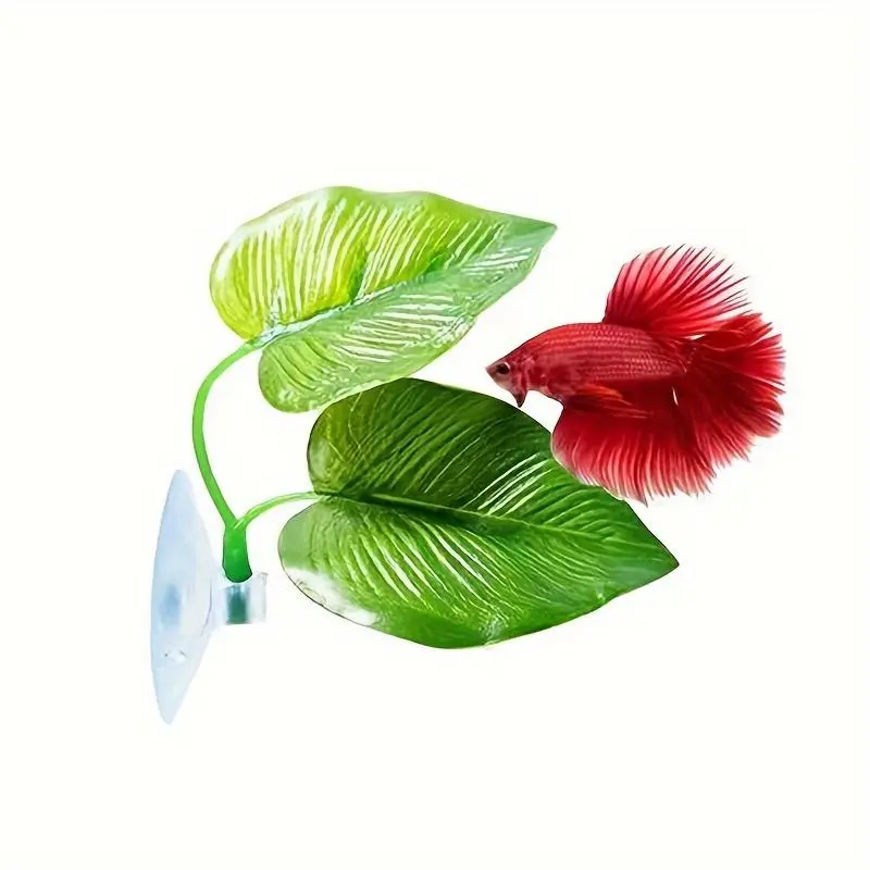Artificial Betta Fish Leaf Pad, 1/2 Counts Natural Organic Comfortable Rest Area for Fish, Aquarium Decoration, Fish & Aquatic Supplies 4