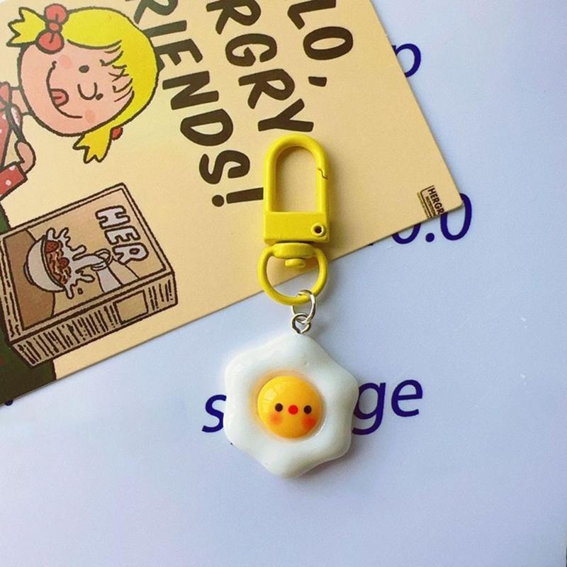 Product Introduction of Rantai Kunci Comel, Fesyen, Rekaan Telur Rebus / Keju, Hiasan Beg Tangan, Sesuai sebagai Hadiah Teman Wanita, Hiasan Gantung Kartun, Diperbuat daripada Resin, Gantungan Kunci Beg 12