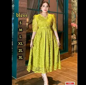 Dress Wanita Cantik Mewah/ Dress Brokat/Bridesmaid/Kondangan
