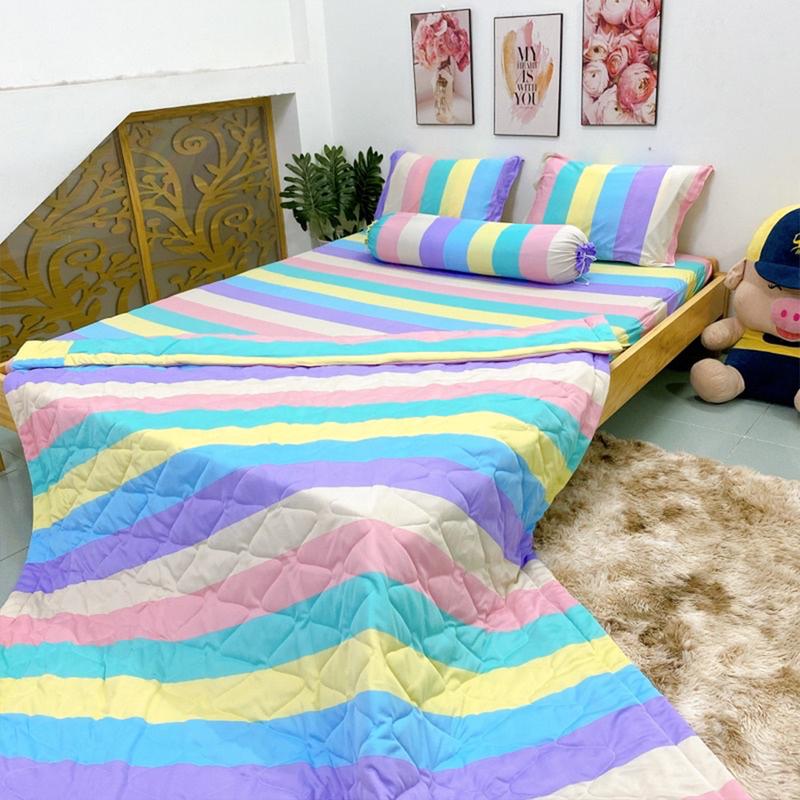 Chăn hè chần bông size 1m6 x 2m chất liệu cotton thoáng mát - Mền ngủ chần bông đắp 2 mặt 1